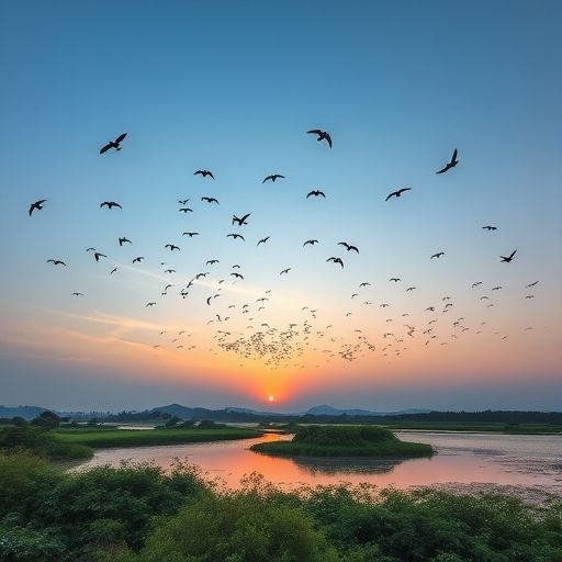 海珠湿地公园日落