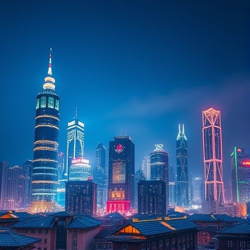 广州佛山城市夜景