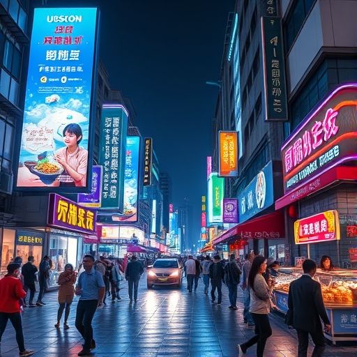 广东街头广告场景