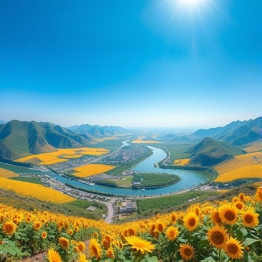 西樵山下的葵花田