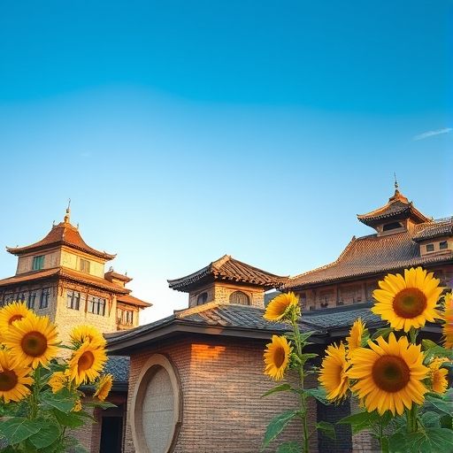 南风古灶与葵花景观