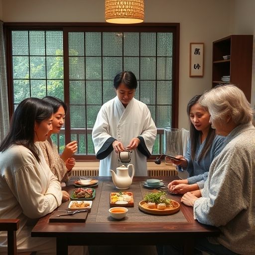 朋友聚会中的茶艺体验