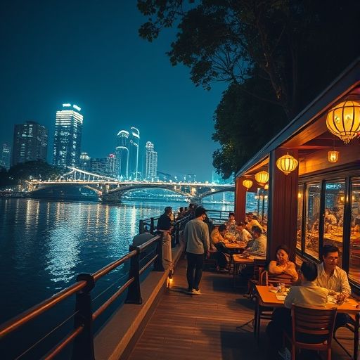 广州江边咖啡馆