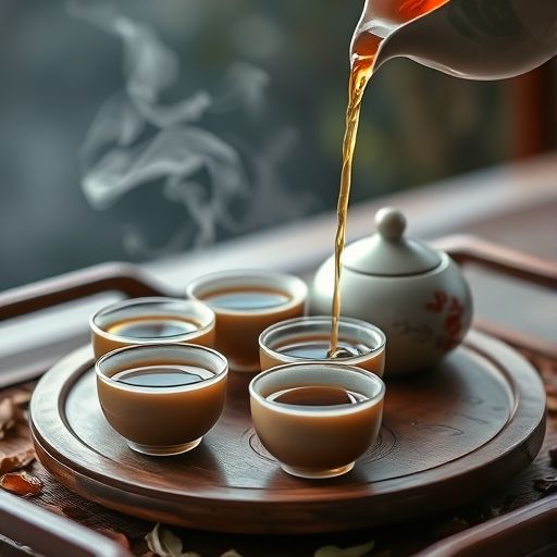 传统茶具冲泡场景