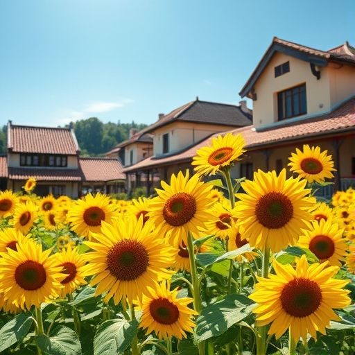 广佛葵花莆典中的葵花田与传统村落