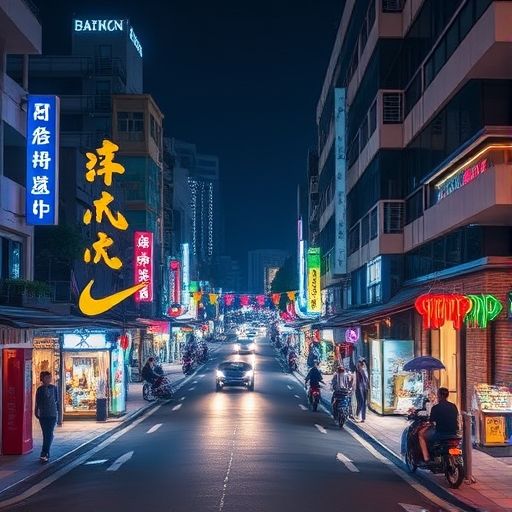 广州白云区夜景街头