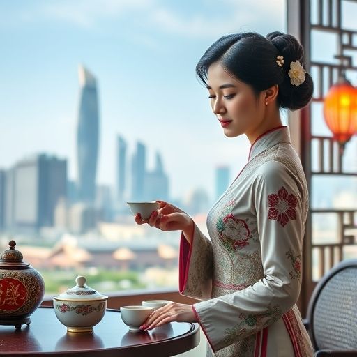 广州高端茶女茶艺场景