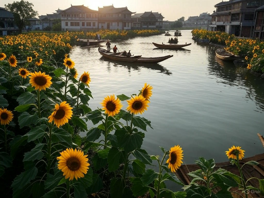 葵花浦典佛山水乡风光