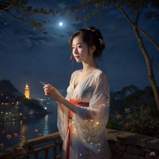 广州城市夜景俯瞰图