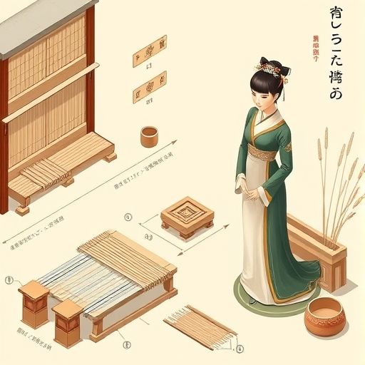 唐代蒲草编织典籍工艺示意图